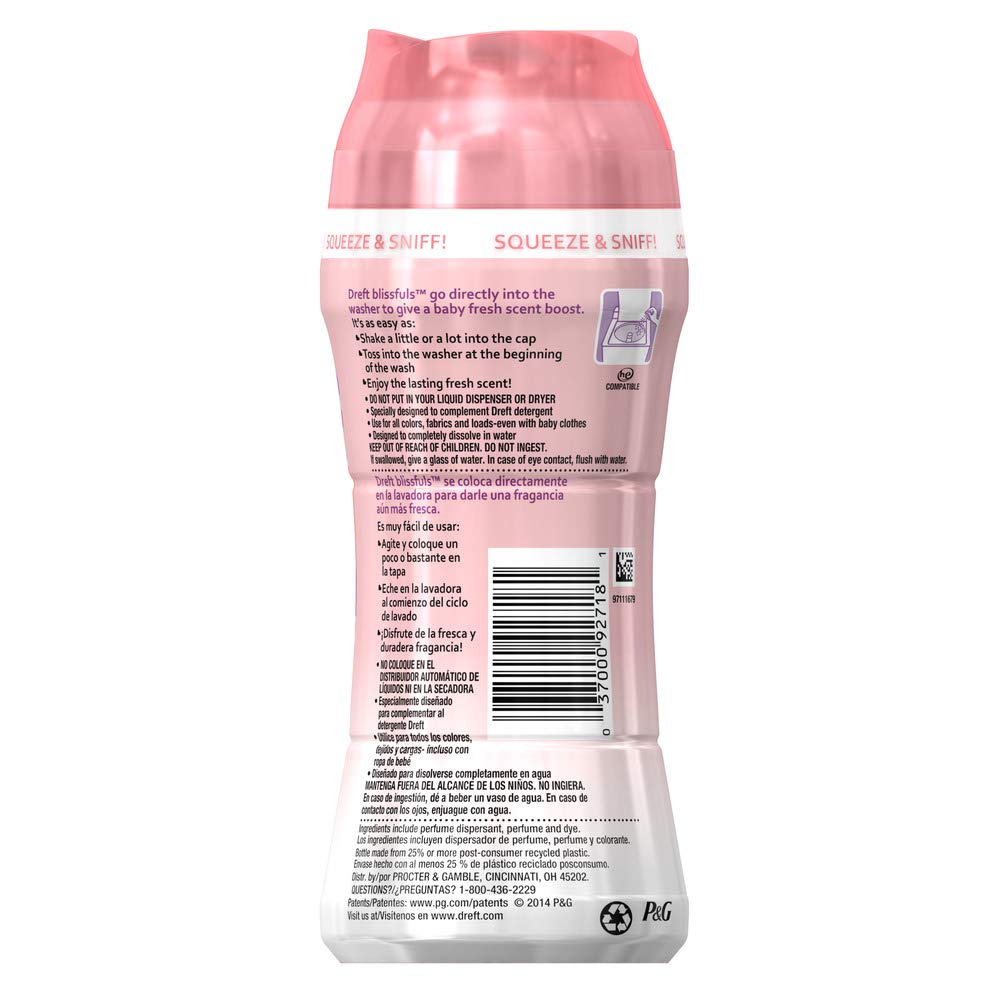 Dreft Blissfuls In-Wash Scent Booster - Original Baby Fresh Scent - 9.7 oz (Pack of 3)