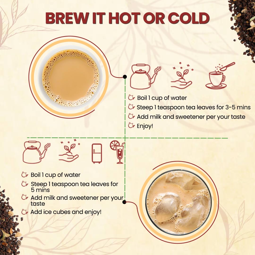 Darsam Masala Chai - 8.8oz (250g) | Premium Assam Black Tea with Cardamom, Cinnamon, Cloves, Ginger & Black Pepper | Freshness Locked in Airtight PET