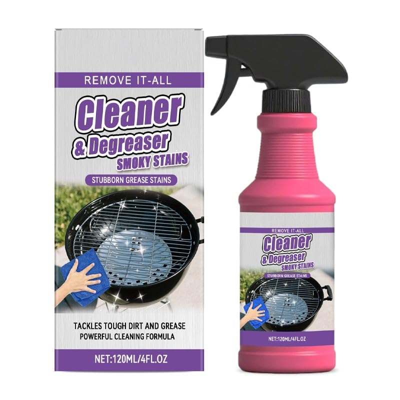 SakerPlus Heavy-Duty Grill Cleaner Spray, Degreaser for Grill Grates, BBQ Grills, Frying Pans and Cookware, Removes Baked-On Grease, Burnt-On Residue