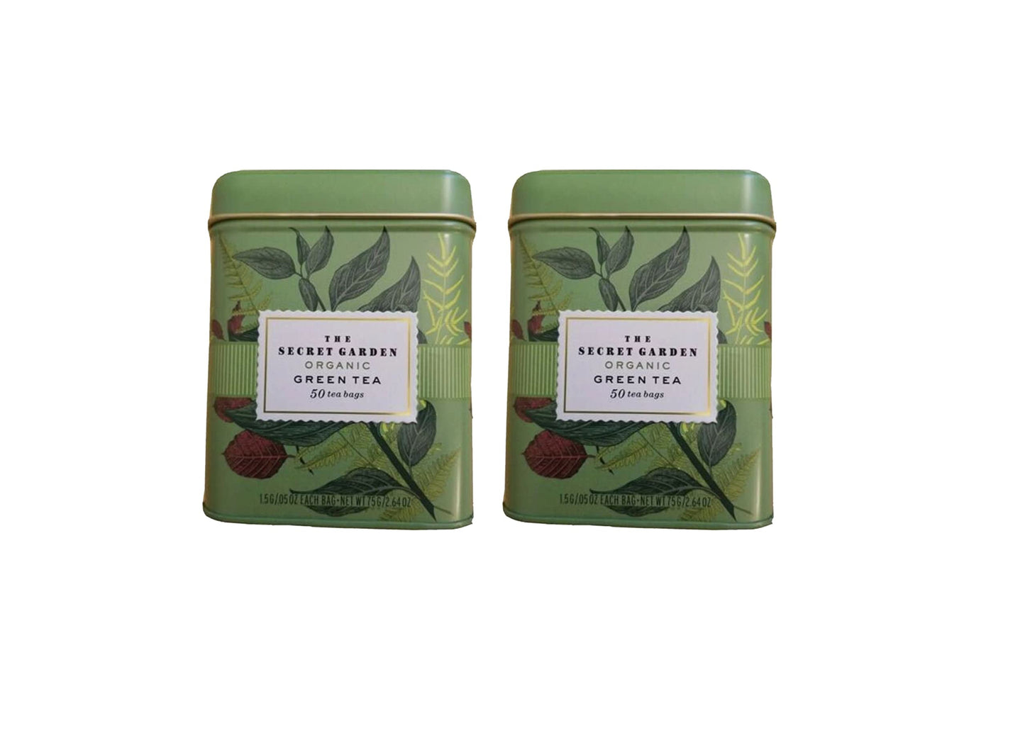 The Secret Garden USDA Organic Green Tea, 50 tea bags (Pack of 2)