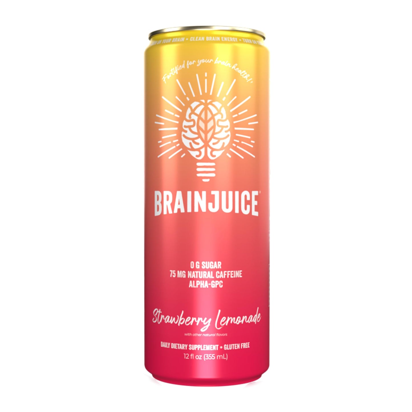 Brainjuice Brain Health Support Drink for Energy & Focus, Vitamin C, B5, B6 & B12, L Theanine, Alpha GPC & Natural Caffeine From Green Tea, Vegan