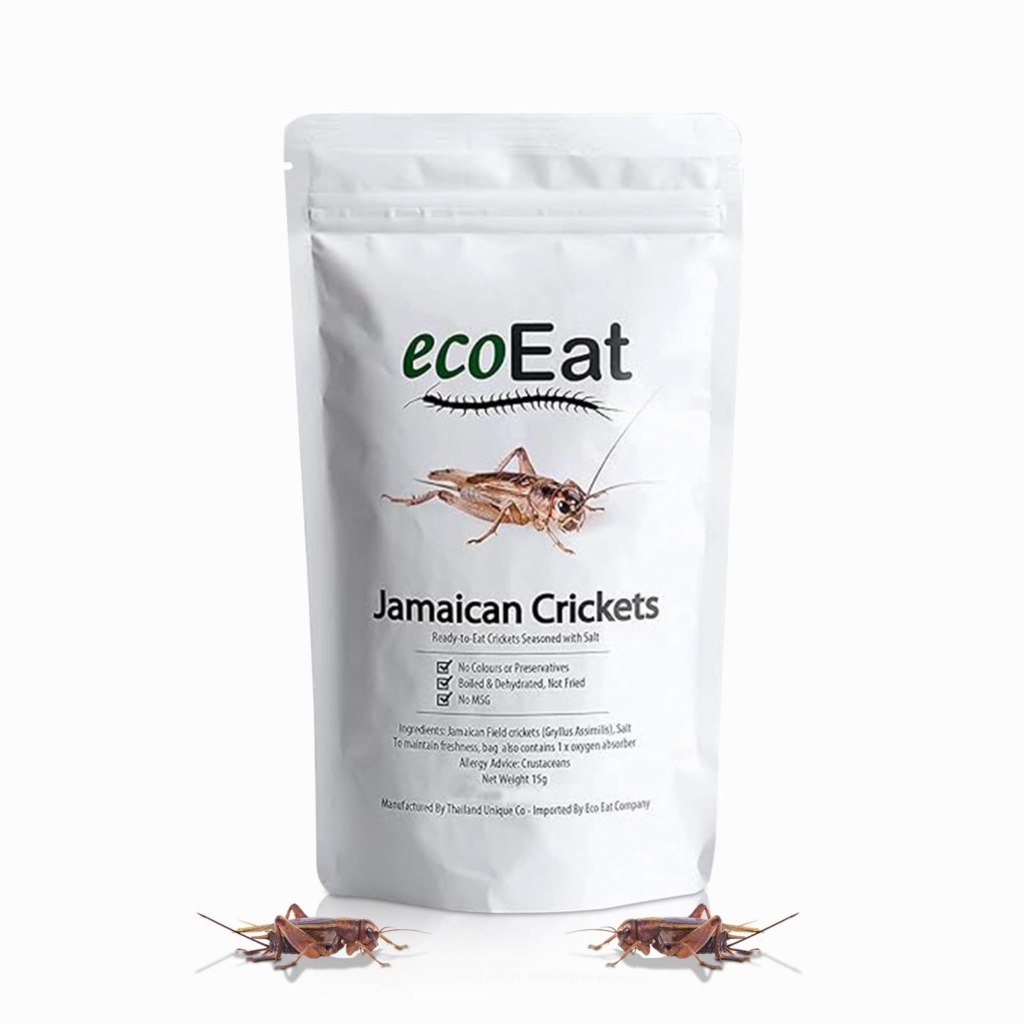ecoEat Edible Insects Jamaican Crickets (Gryllus assimilis) 15g Bag - Edible Snack Gift