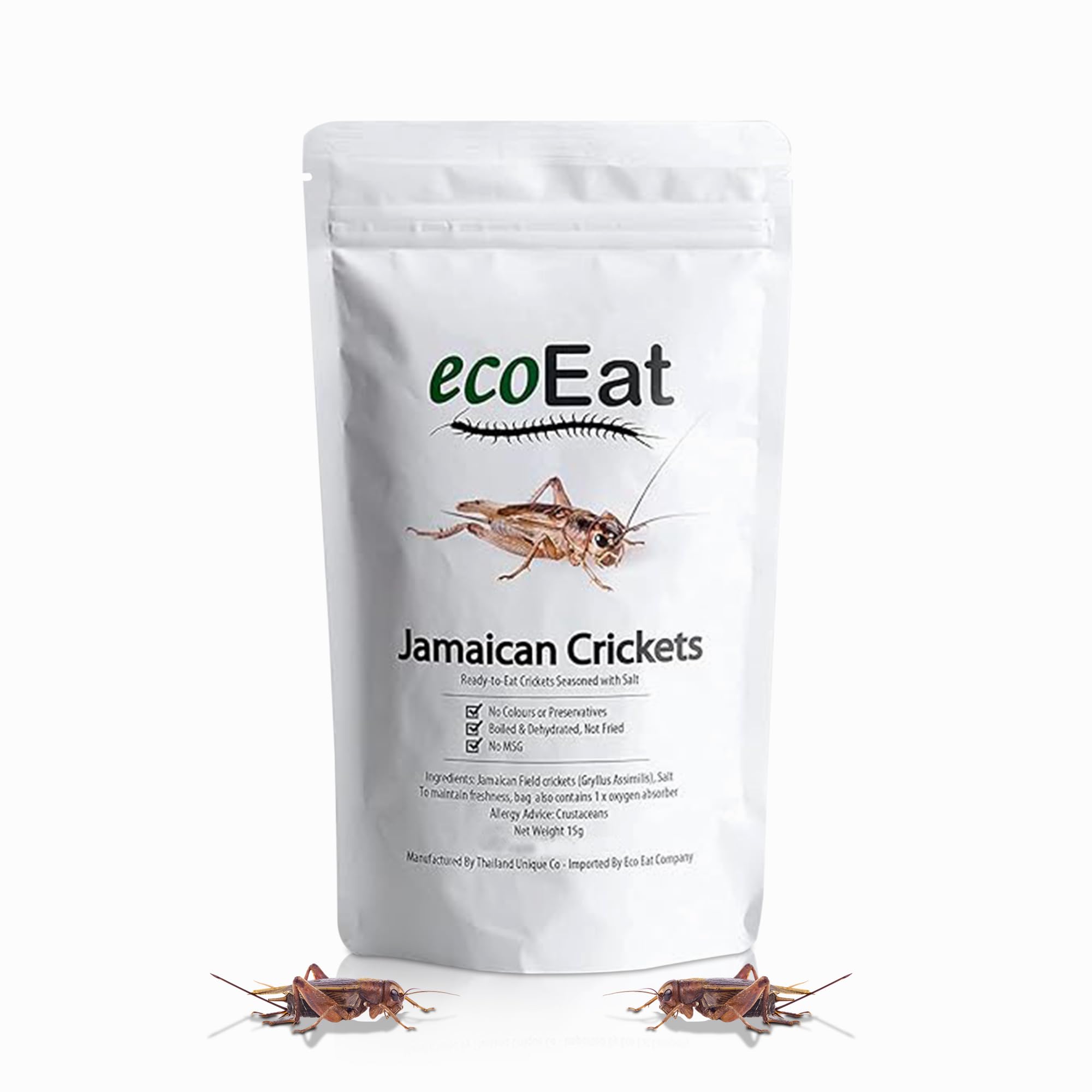 ecoEat Edible Insects Jamaican Crickets (Gryllus assimilis) 15g Bag - Edible Snack Gift