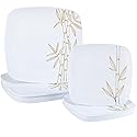 Dining Collection Party Plastic Plates - Bamboo Square - 32 Count- Elegant Premium Durable Combo Pack for Versatile Celebrations (7.5”, 10.25”) 16