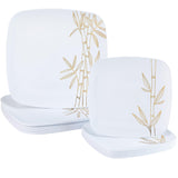 Dining Collection Party Plastic Plates - Bamboo Square - 32 Count- Elegant Premium Durable Combo Pack for Versatile Celebrations (7.5”, 10.25”) 16