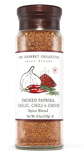 The Gourmet Collection, Smoked Paprika, Garlic, Chili & Chives Spice Blend-Salt Free Seasonings for Cooking Chicken, Beef, Pork, Fish