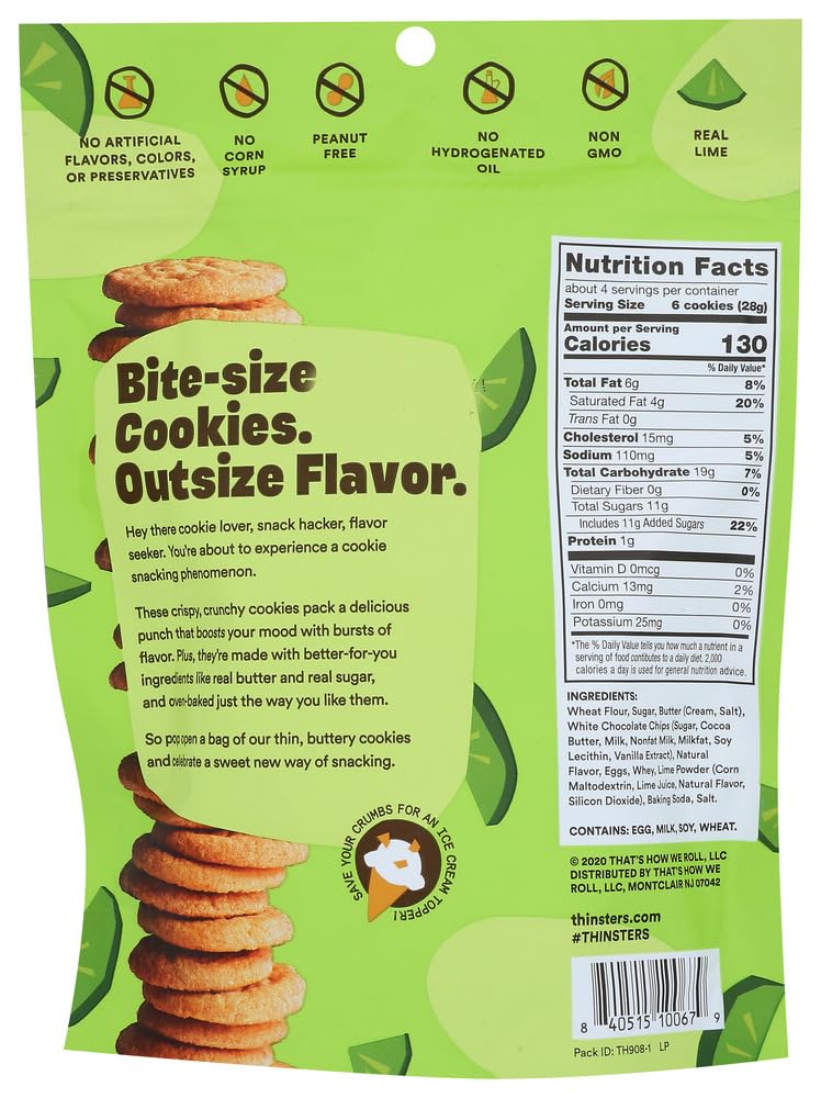 MRS. THINSTER'S, Ckie Thin, Key Lime, Pack of 12, Size 4 OZ