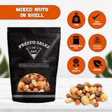 Presto Sales Mixed Nuts in Shell 16 oz | Brazil Nuts, Hazelnuts, Walnuts, Almonds and Pecan | Raw, Fresh, High Protein, All Natural Nuts Mix | Packed