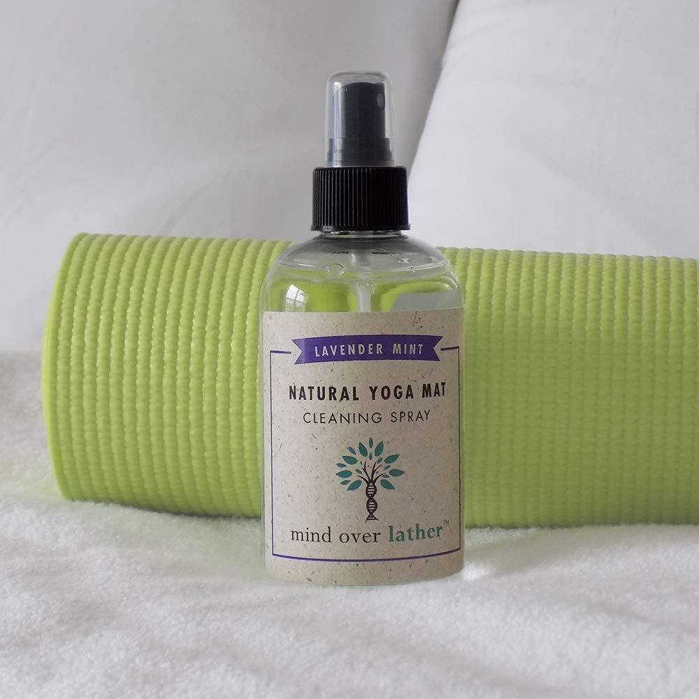 Mind Over Lather 100% Natural Yoga Mat Cleaning Spray 8oz | Works with All Mats | Cleans and Restores Using Essential Oils Naturally | Calming