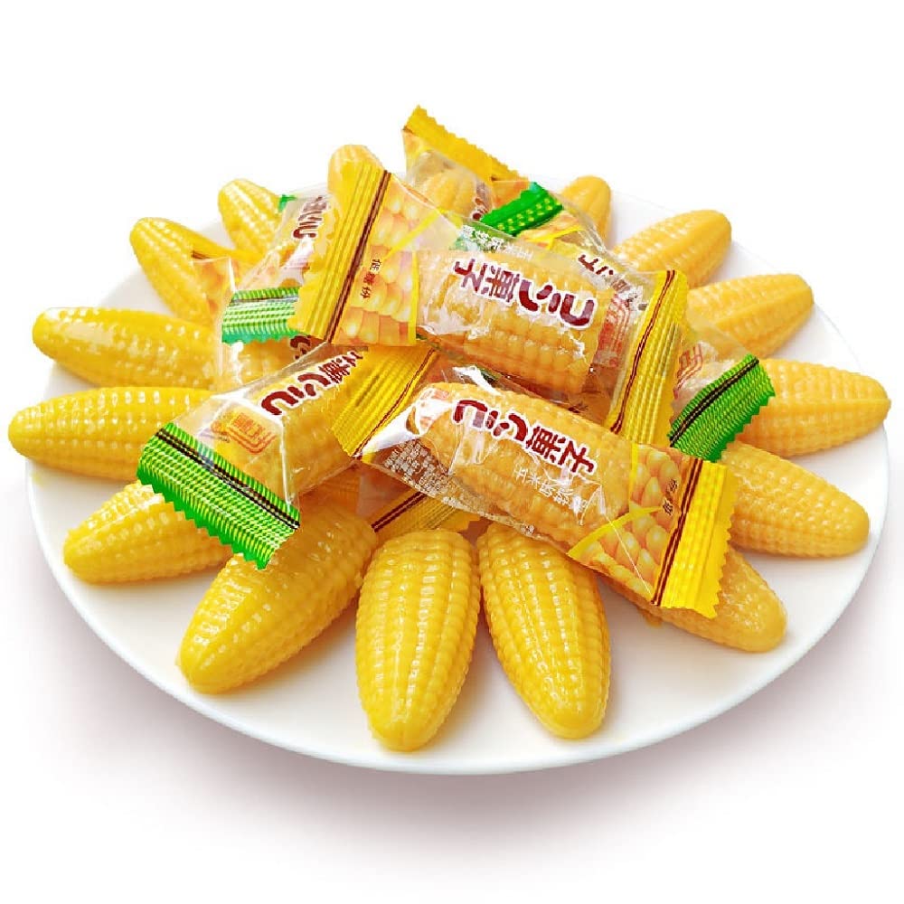 Chinese Snacks Candy: Sweet Corn Flavor Soft Candy or Jelly Drops 500g/17.6oz