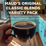 Maud's Original Coffee Pods Variety Pack, 80 ct, 9 Assorted Roasts, Dark & Medium Roast Coffee in Single Serve Pods - 100% Arabica Coffee, Compatible