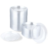 BATTIPAW 200 Pcs Clear Plastic Plates for Party, 5 inch Disposable Hard Plastic Dinner Plates Small Dessert/Salad Plates for Wedding Parties