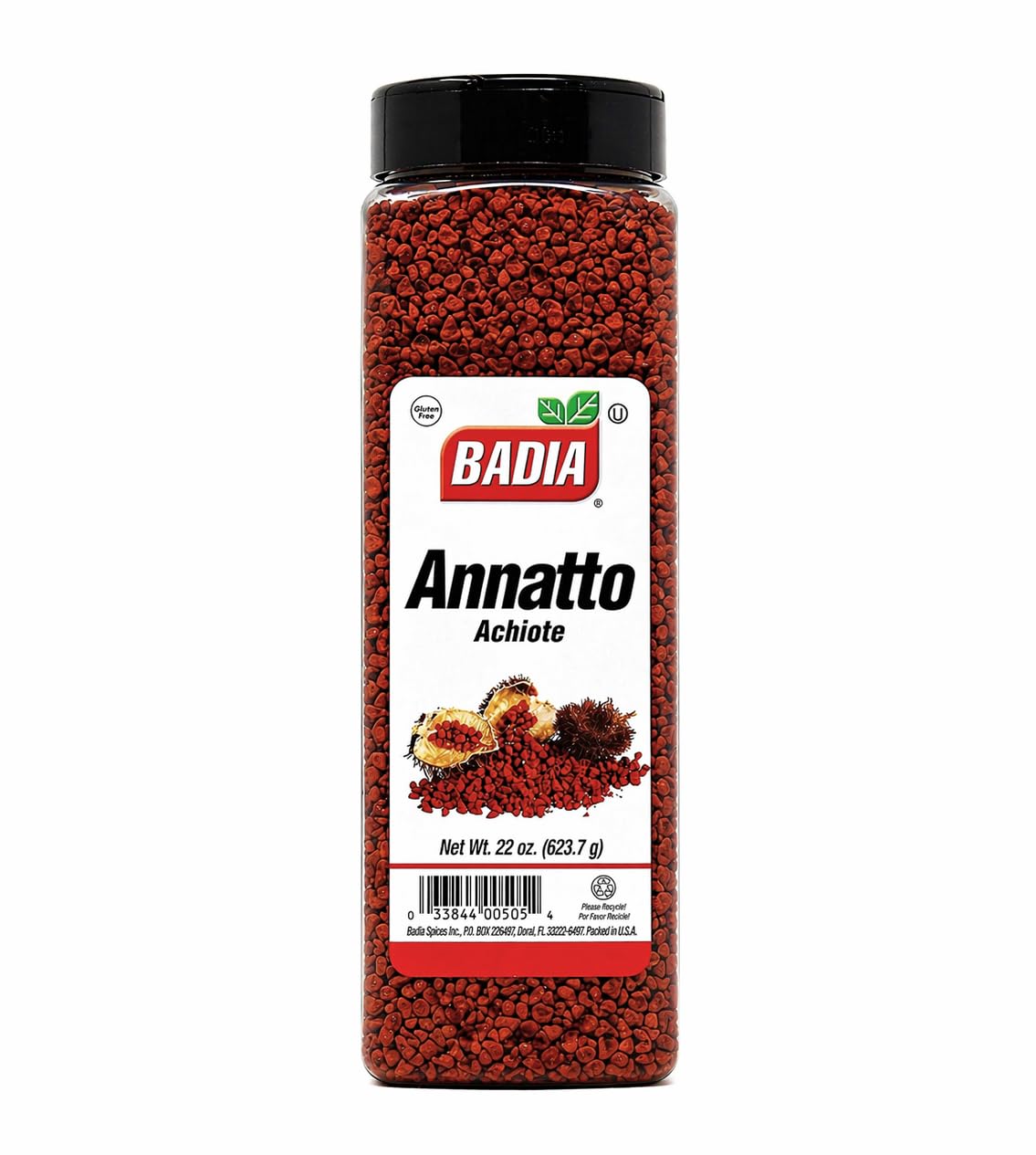 Badia Whole Annatto 22 oz - Warm, Peppery, Slightly Nutty Flavor - Achiote Seeds for Natural Color & Seasoning