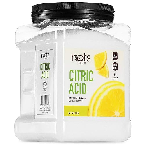Roots Circle All-Natural Citric Acid | 1 Pack - 1.87 Pounds | Kosher for Passover | Food-Grade Flavor Enhancer, Household Cleaner & Preservative |
