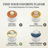 Organic Tea Pods Variety Pack - Assorted Sampler Pack Compatible for Keurig Brewer and Coffee Maker - Earl Grey, English Breakfast, Chai, Chamomile