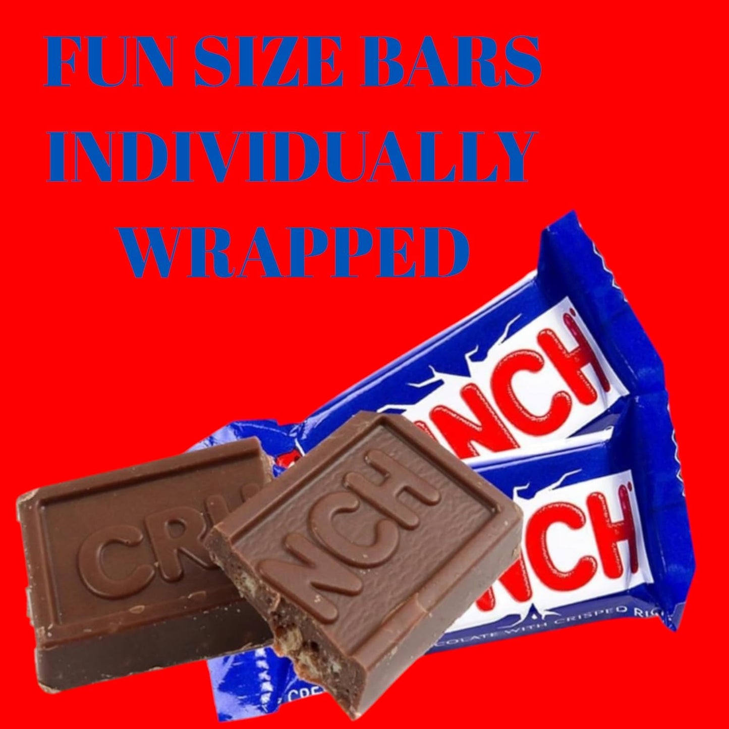 Crunchy Mini Bars -1.5 lbs Individually Wrapped Crunchy Bars, Perfect for Snacking, Sharing, and Parties - Delicious Milk Chocolate with Crisped