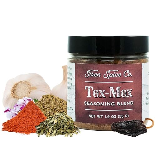Siren Spice Tex-Mex Seasoning - Seasoning Blend of Cumin, Ancho Chili, Garlic, Onion, Paprika, Oregano, Cayenne. Handcrafted Spice Blends - USA Made
