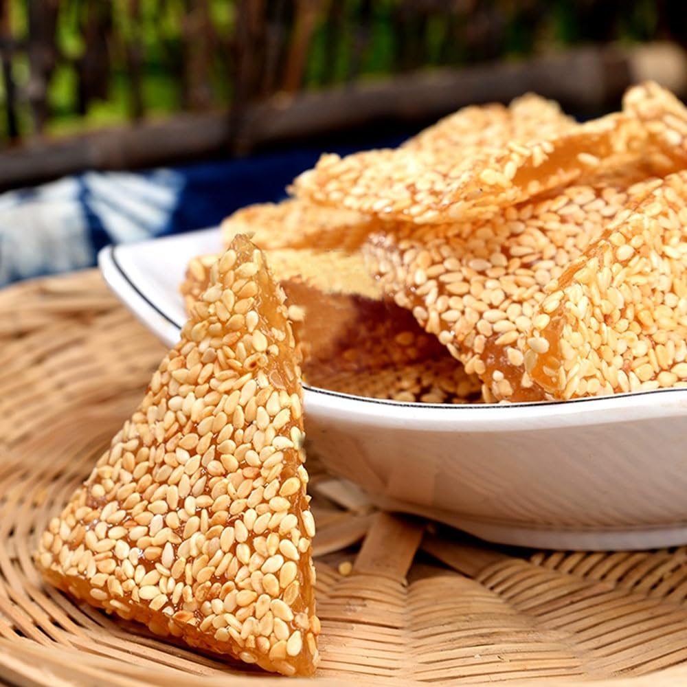 ??????? White Sesame Candy Snack Handmade Osmanthus Nougat 300g