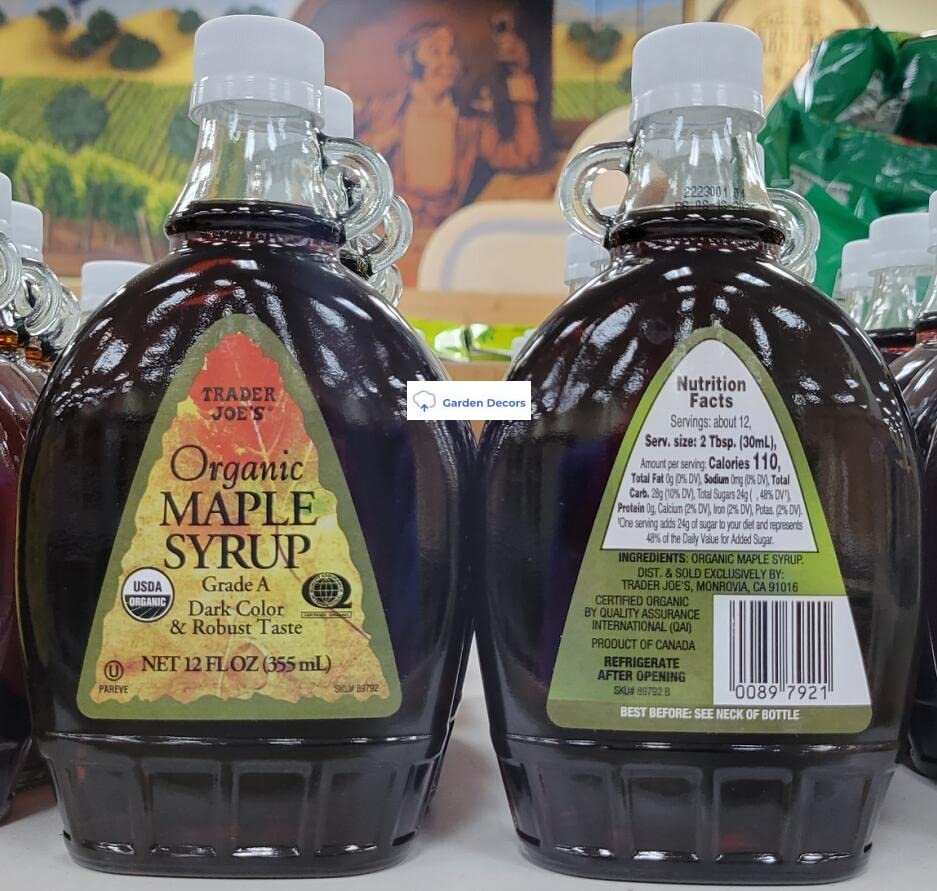 Trader Joe's Organic Maple Syrup 12fl oz 355ml (Two Bottles)