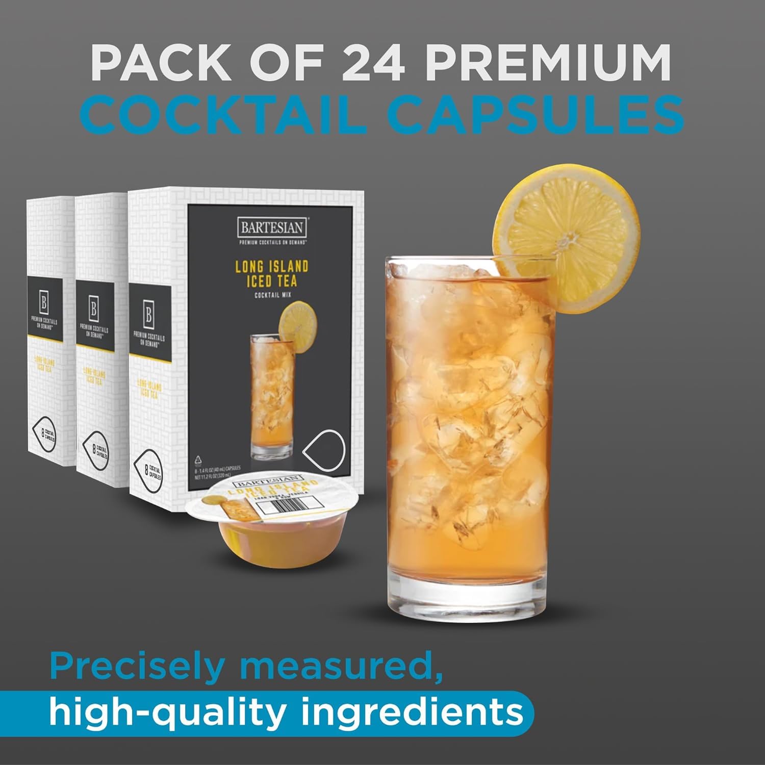 Bartesian 24-Pack Lemon Drop Variety Pack Capsules for Cocktail Machine - Home Bar Mixology Cocktails Mix Pod Capsule Set To Use With the Bartesian