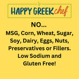 Happy Greek Chef SALT FREE All Purpose Greek Seasoning | Organic and Non-GMO Herbs and Spices, MSG Free | 2.5 oz
