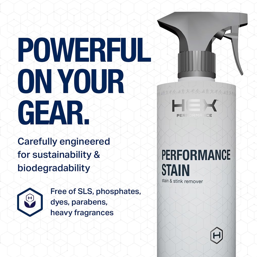 HEX Performance Stain & Stink Remover Spray, Unscented, 44oz (Pack of 2) - Activewear Laundry Pre-Treat for Odor & Tough Stains, Sweat, Grass, Blood