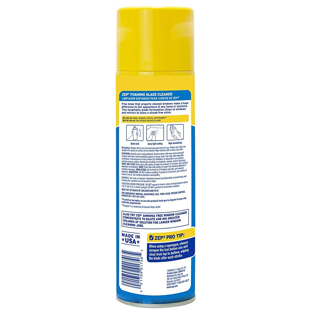 Zep ZUFGC24 Foaming Glass Cleaner 19 Ounces