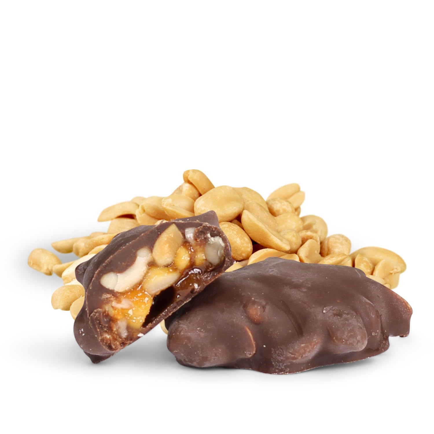 Chocolate Caramel Peanut Clusters White Gift Box - by It's Delish | 12 OZ Premium Dark Chocolate Covered Nuts with Carmel Cluster | Christmas Gifts