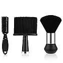 3pcs Black Neck Duster Soft Barber Brush Professional Barber Cleaner Hairbrush Barber Accessories for Salon Home Use