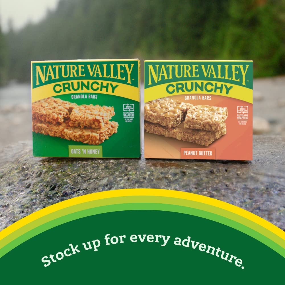 Nature Valley Crunchy Granola Bars, Oats 'n Honey, 12 Ct, 8.94 oz (6 Pouches)