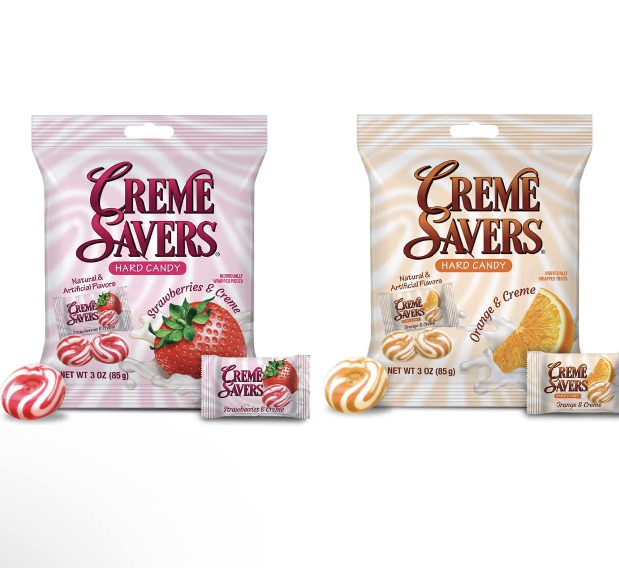 Creme Savers Strawberries and Oranges Creme Savers Hard Candy | 12 OZ Total - 4 bags