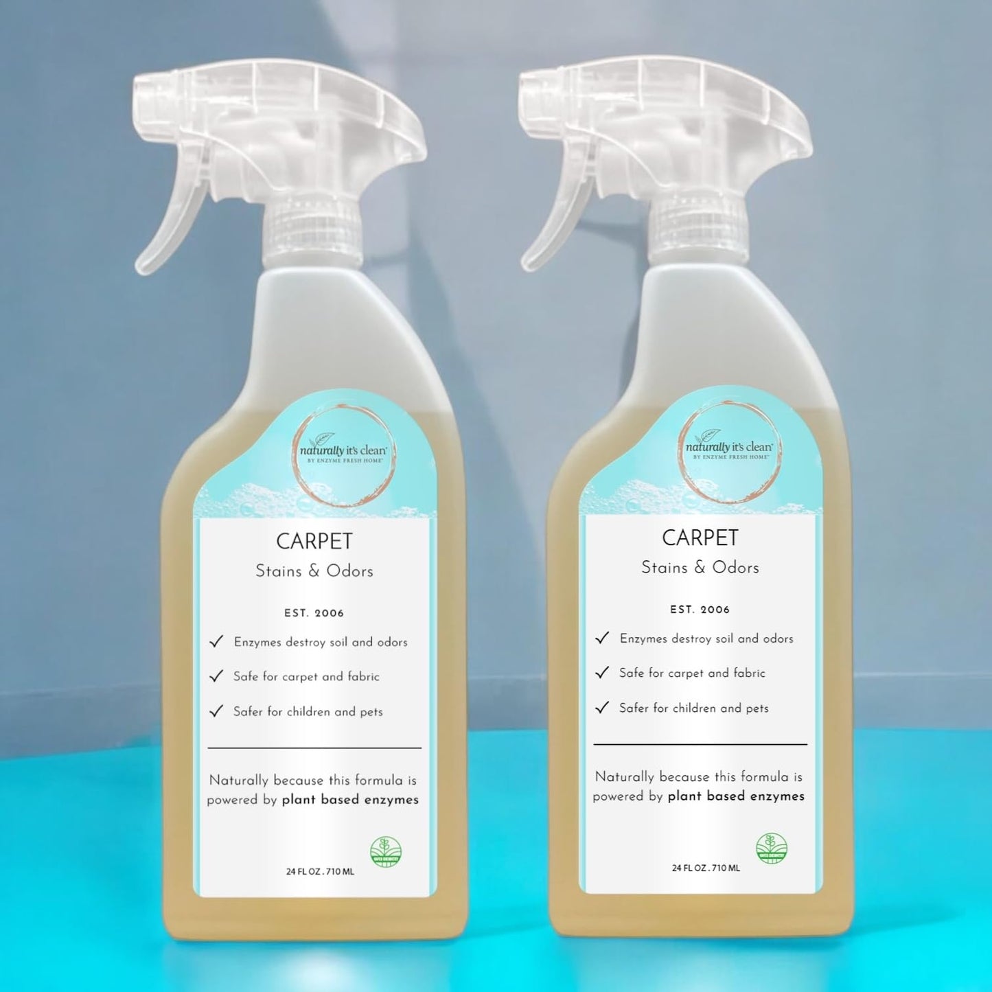 naturally it's clean Carpet Stains & Odors Cleaner; Plant Based Enzyme Safely Cleans Pet/Food Stains, Grease & Ink from Carpets, Rugs, Upholstery