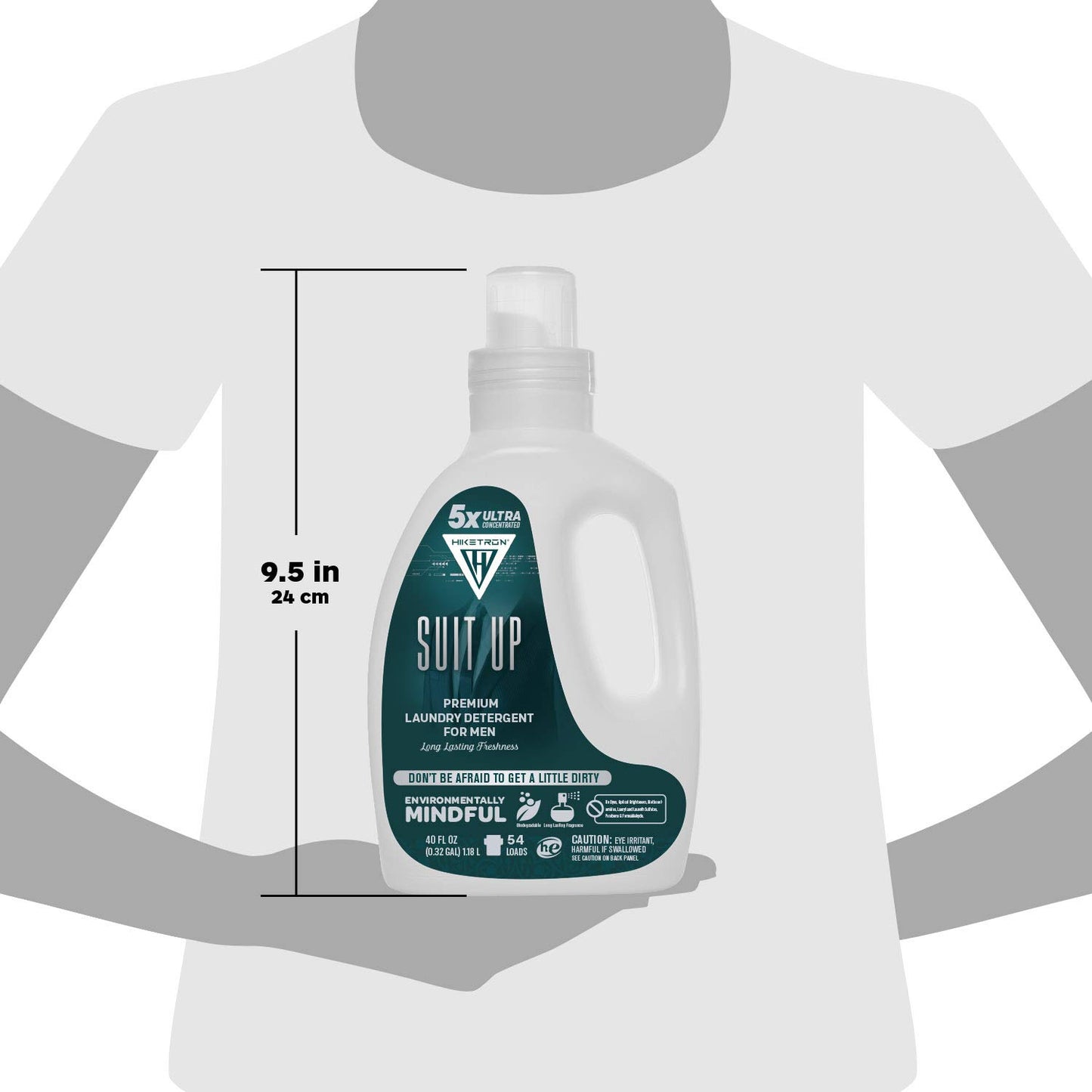 Hiketron Suit Up Liquid Laundry Detergent, 5x Ultra Concentrated, Tough Stains Remover, Long Lasting Masculine Scent (40 Fl Oz, Pack of 1)