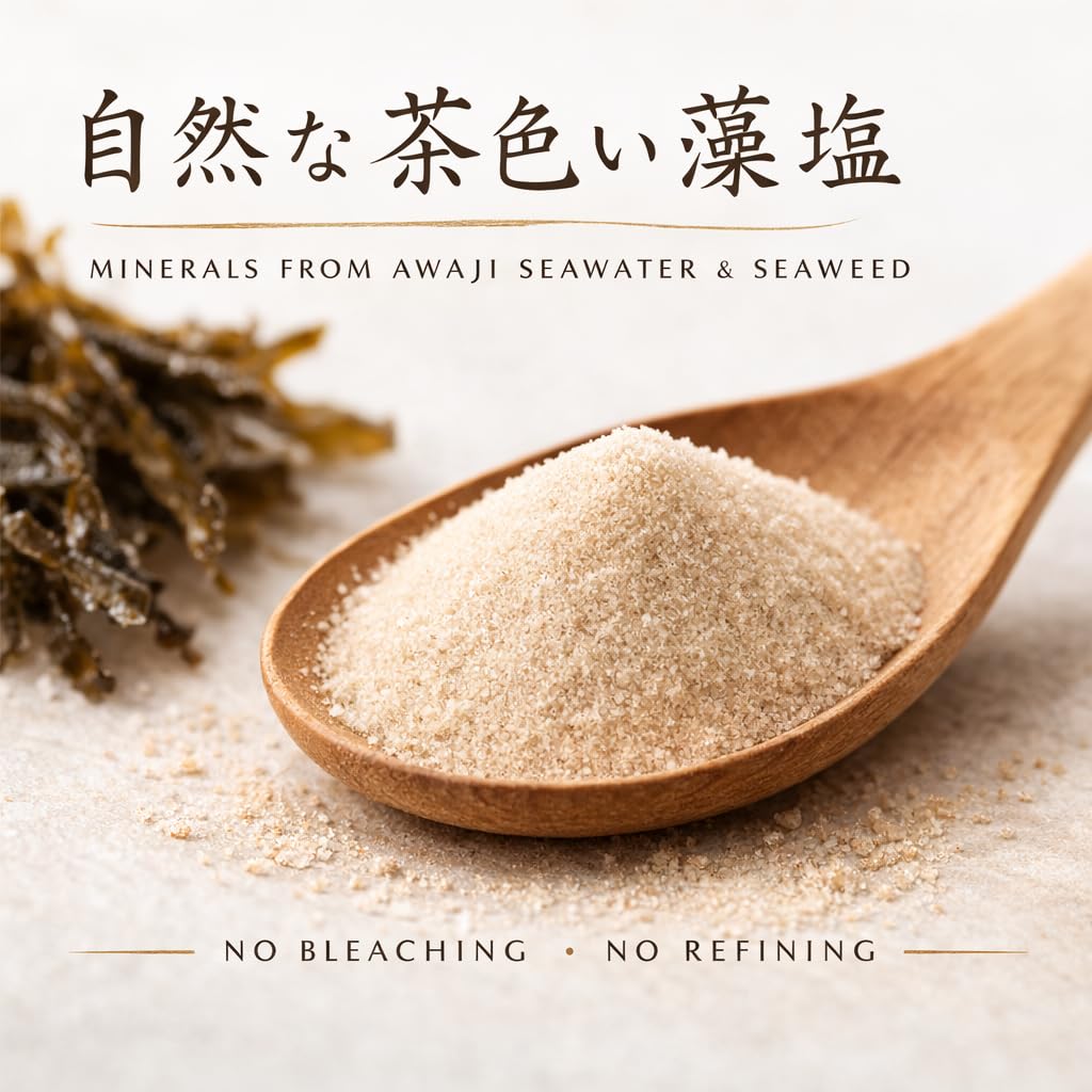 Awajishima Moshio Premium Seaweed-Infused Artisan Salt - Handcrafted Over 4 Days Using Japan’s Oldest Tradition - Exquisite Seaweed-Infused Gourmet