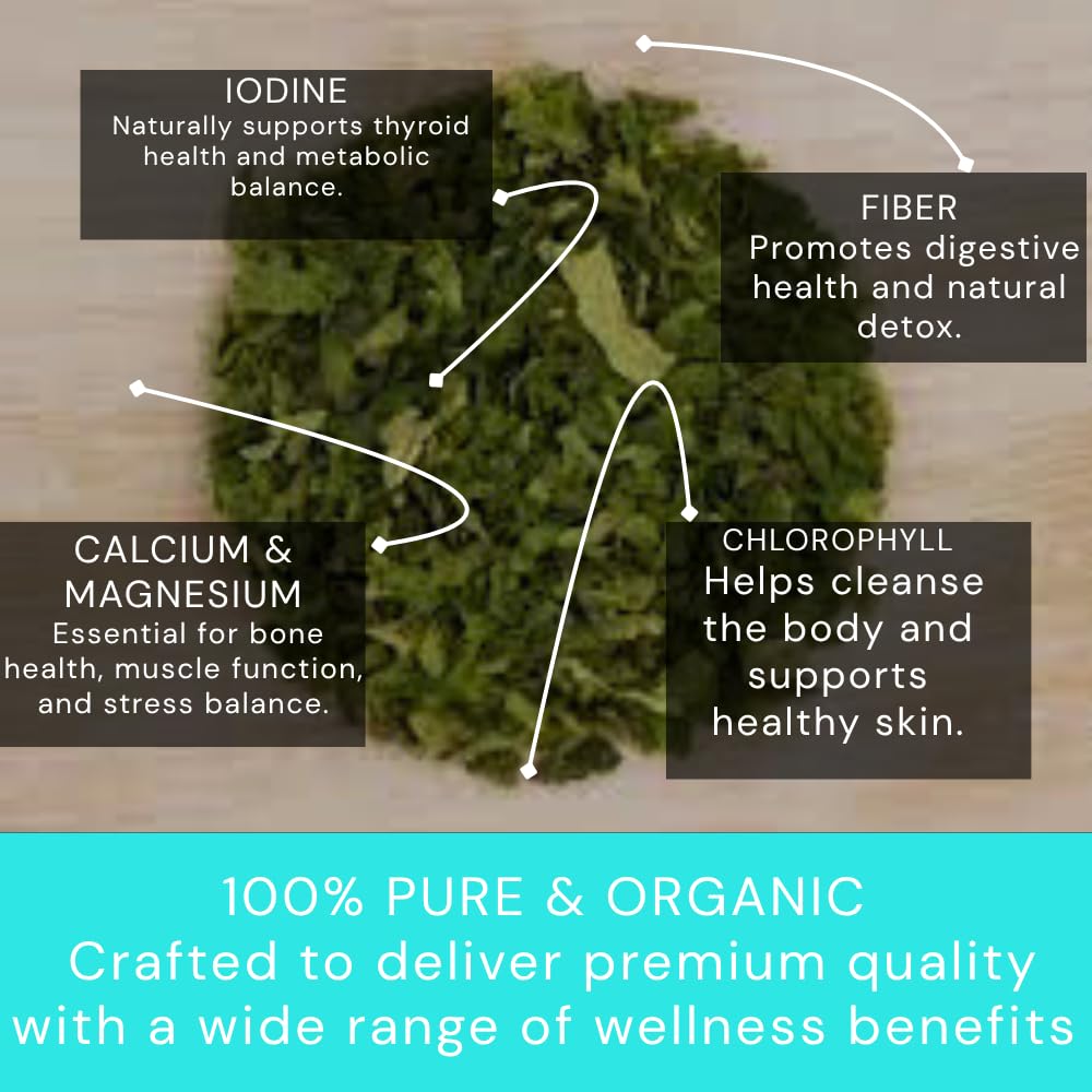 OCEAN’S BALANCE Organic Sea Lettuce Seaweed Flakes - Organic Seaweed Flakes, Perfect for Keto Diet, Paleo Diet, Vegetarian or Vegan Diet - Gluten-Free
