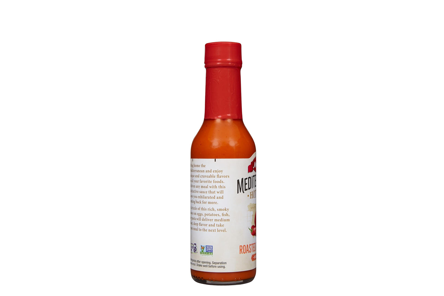 Mezzetta Roasted Red Pepper Sauce - Mediterranean Hot Sauce for Pizza, Pasta, Tacos, Chicken Wings - Non-GMO, Gluten Free - Medium Heat - 5 Oz - Pack
