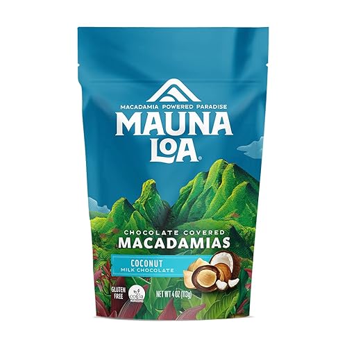 Mauna Loa Premium Chocolate Covered Macadamia Nuts, Milk Chocolate Coconut, 4 Oz Bag (Pack of 1)