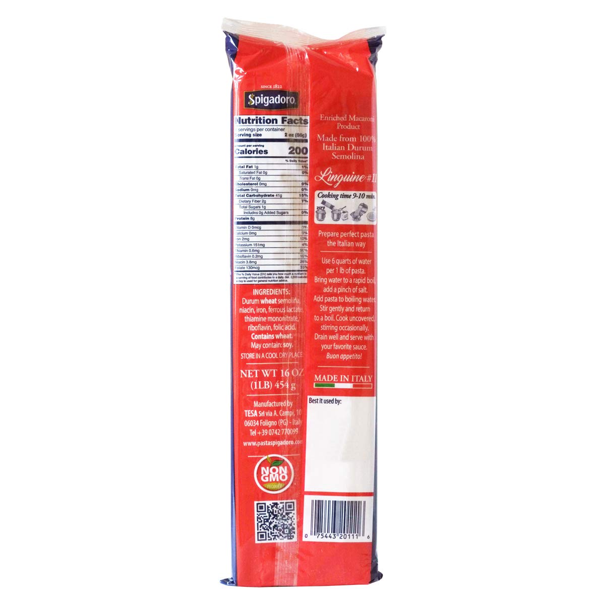 Linguine Spigadoro Italian Pasta 1 Pound - Pack of 12