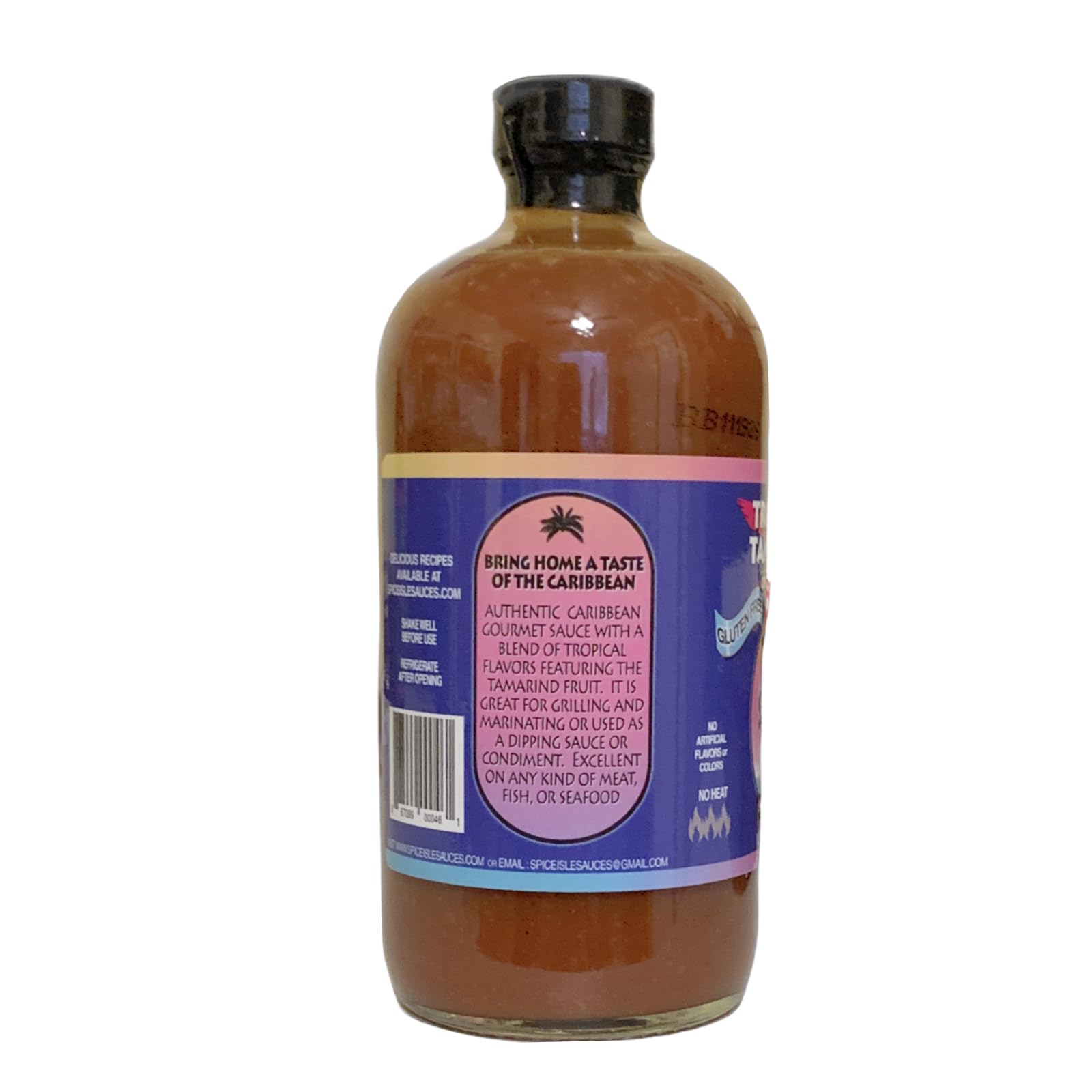 Spice Isle Sauces Tropical Tamarind Gourmet Sauce - 20 oz Mild Caribbean BBQ Gluten-Free Marinade | Tamarindo Fruit Blend | Great for Grilling