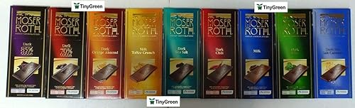 Moser Roth Privat Chocolates 9 Flavors Full Combo Bundle 4.4oz 125g (Pack of Nine)