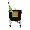 Commercial Mop Sink with Wheels, Freestanding Mops Basket Plastic Mop Bains with Drain Botton, Portable Mop Buckets for Home Bathroom Kitchen