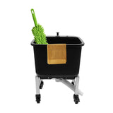 Commercial Mop Sink with Wheels, Freestanding Mops Basket Plastic Mop Bains with Drain Botton, Portable Mop Buckets for Home Bathroom Kitchen