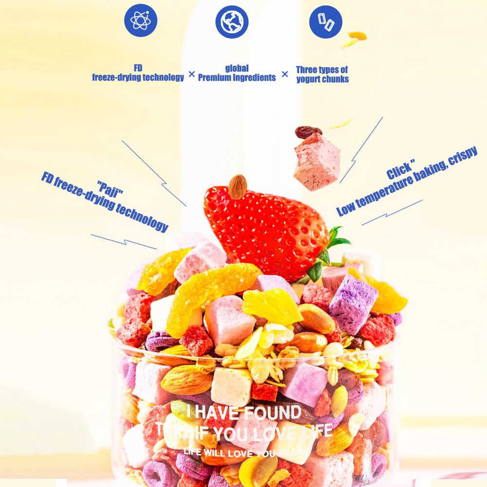 Chinese Granola With Fruit,14.82 Oz Sweet And Sour Crispy,Chinese Granola,Mixed Sweet And Sour Dried Fruits,Freeze Dried Fruit