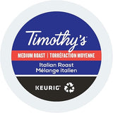 Timothy's, Italian Roast, Single-Serve Keurig K-Cup Pods, Medium Roast Coffee, 120 Count (5 Boxes of 24 Pods)