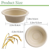 Lshfwn 100 Pack 12 oz Disposable Paper Bowls, Heavy Duty Compostable, Eco-friendly Bagasse Bowls for Parties, Restaurants, Catering