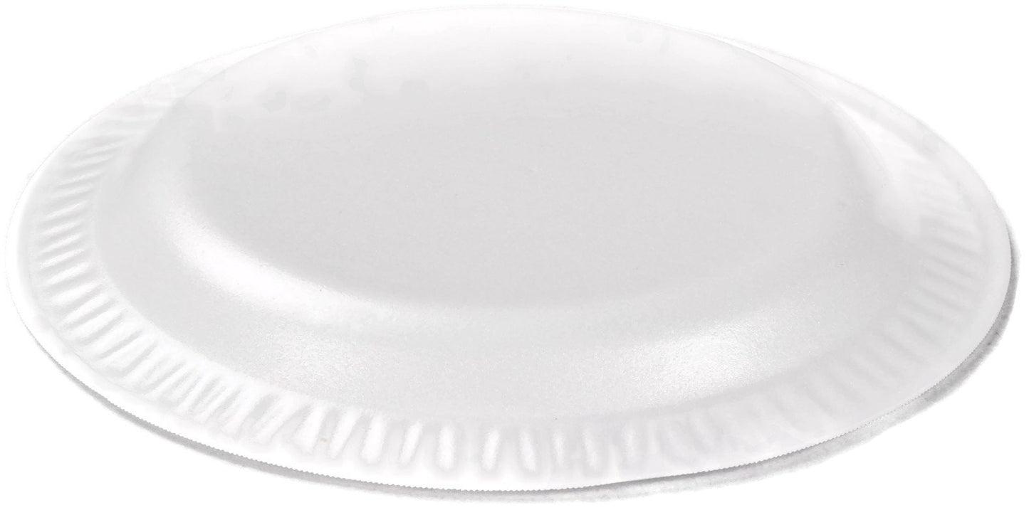 DART 6PWC 6" Foam Plate, Concorde Non-Laminated Foam Dinnerware, White