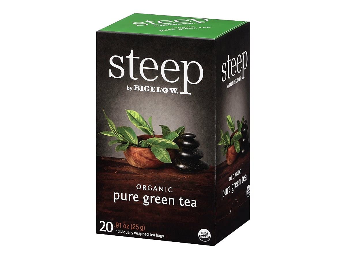 steep by Bigelow Organic Pure Green Tea, 20 Total Tea Bags
