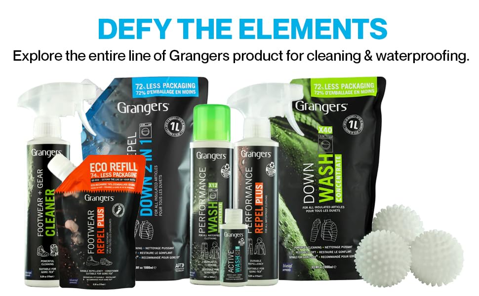Grangers Down Wash and Repel (10 fl oz) | 2-in-1 Cleaner and Waterproof Treatment for Down Filled Jackets & Sleeping Bags| Cleans and Restores Down