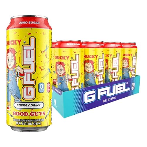 G Fuel Energy Drink, Blood Orange, Sugar Free Beverage with 140mg Caffeine, Daily Energy Boost with Focus Amino, Vitamin + Antioxidants, 16 oz Cans