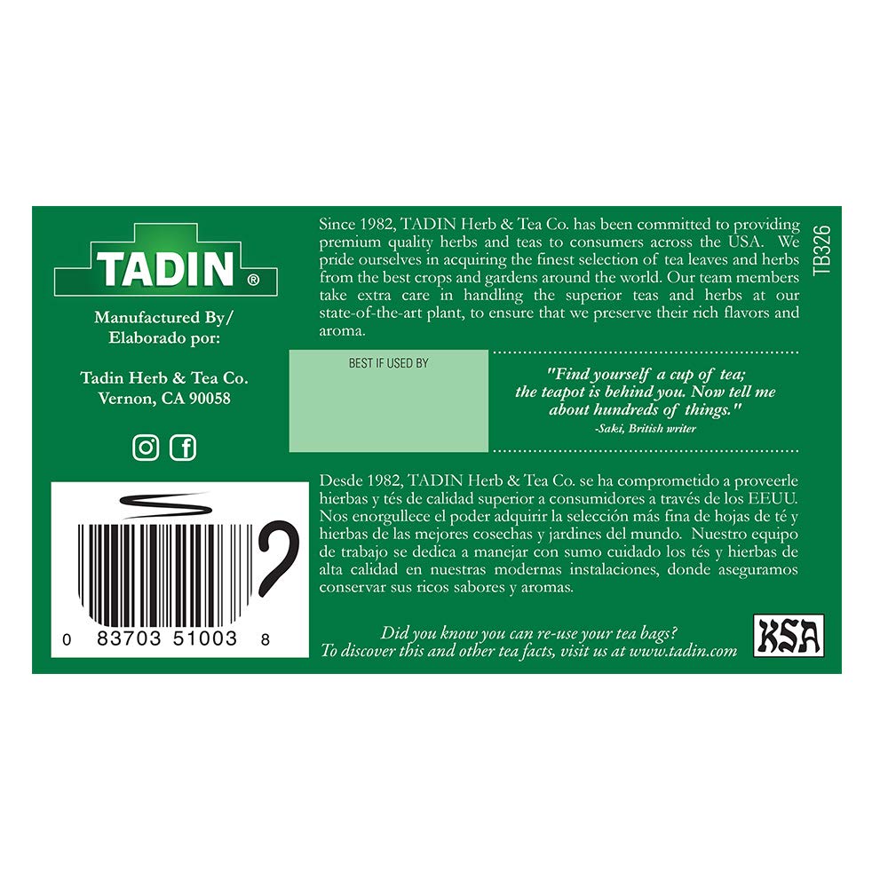 Tadin Boldo Herbal Tea. Caffeine Free. 24 Tea Bags. 1.18 oz. Pack of 3